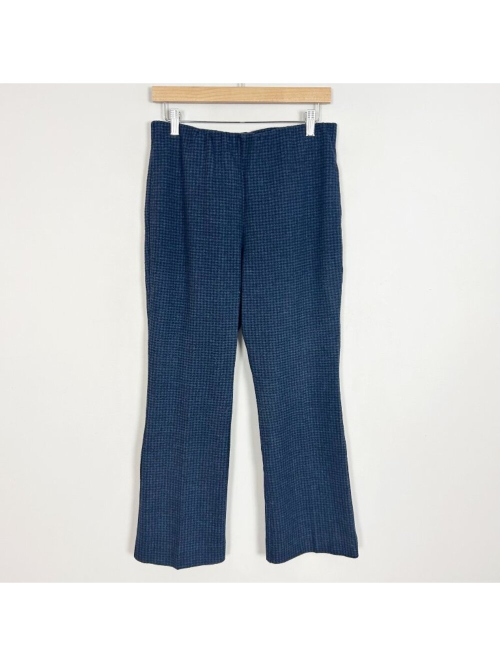 Ann Mashburn Faye Flare Cropped Pants Houndstooth Size Medium Women's